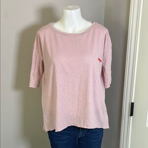 Frank and Eileen Tee Lab Tshirt Pink White Stripe Short Sleeve Cotton Sz S NEW